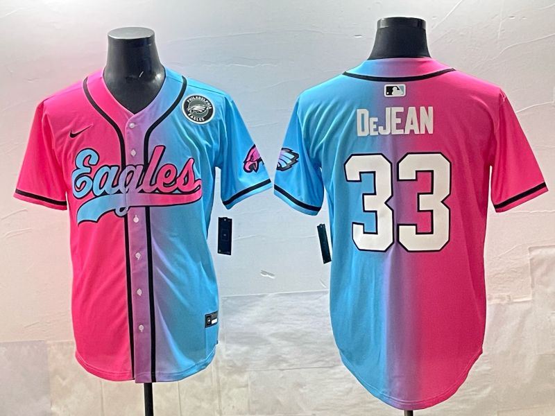 Men 2025 Philadelphia Eagles #33 Dejean Blue pink Nike Limited NFL Jersey style 09->philadelphia eagles->NFL Jersey